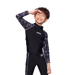 Arena Junior Swim Top-AUV23389-BKGY